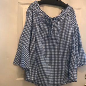 Gingham Bardot top